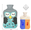 Bolsa de agua caliente reutilizable de 2 litros con funda tejida para dolores menstruales