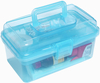 Caja de primeros auxilios transparente de plástico portátil con asa