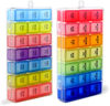 Caja de tableta de medicación semanal colorida desmontable