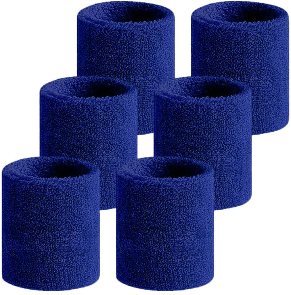 Azul Fitness Terry algodón Deportes de correas para absorber el sudor