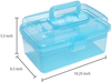 Caja de primeros auxilios transparente de plástico portátil con asa