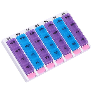 Caja de pastillas de botón pulsador semanal de venta caliente para viajes