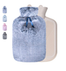 Bolsa de agua de terapia caliente de goma natural 2L con cubierta suave para alivio del dolor