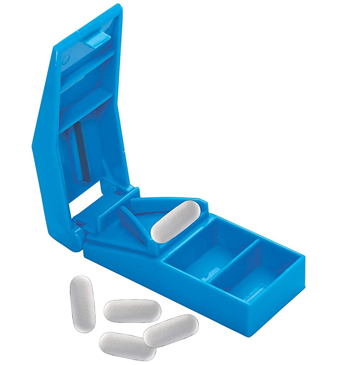 Práctico divisor de pastillas de plástico para uso doméstico